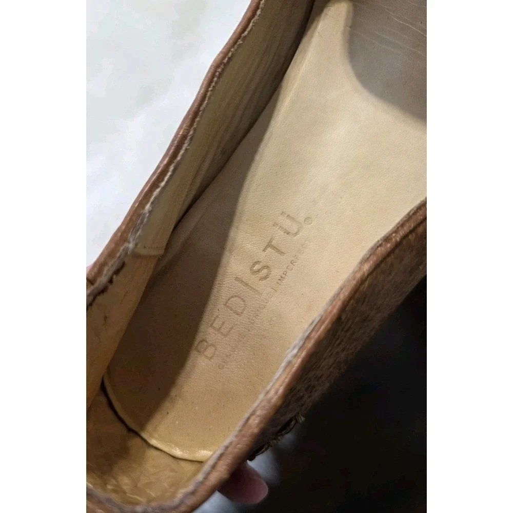 Bed Stu Brown Ballet Flats Braided Leather Slip On Boho Women's Size 7.5